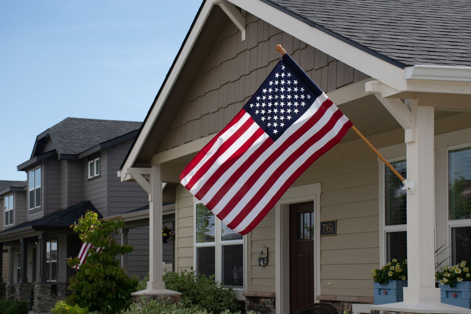 American flag at the home of a Gulf War era veteran affected by asbestos exposure